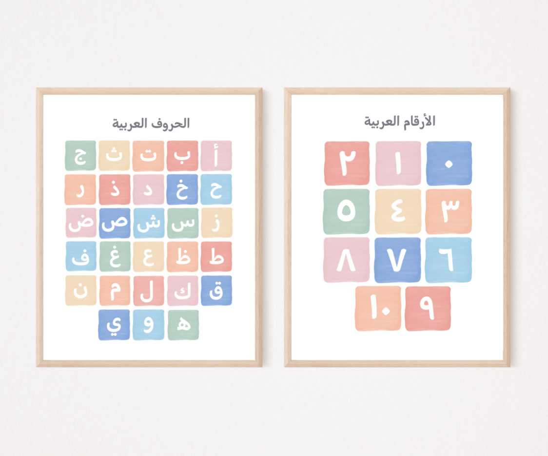arabic alphabet and arabic number chart