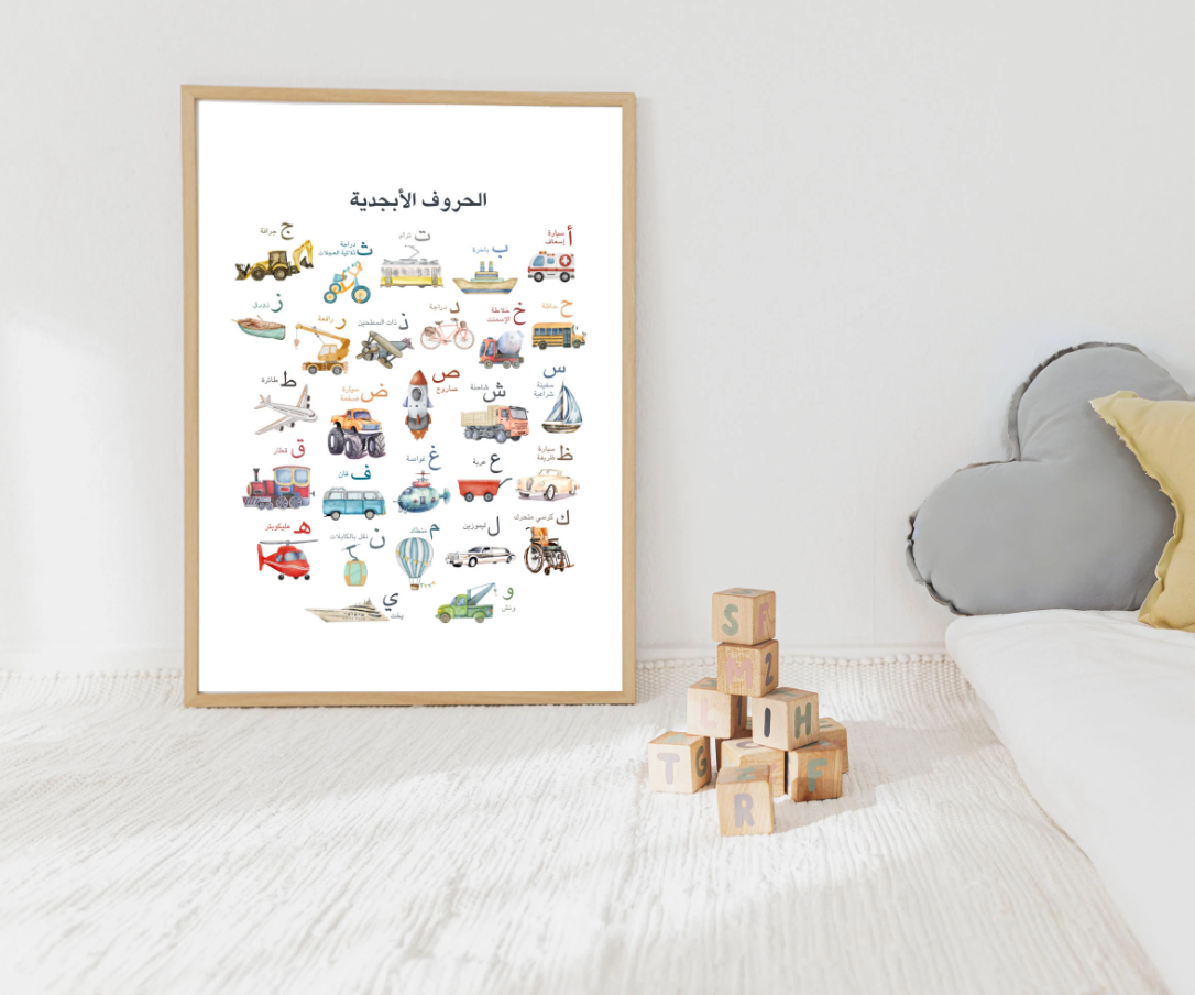 arabic alphabet classroom for kids psoter