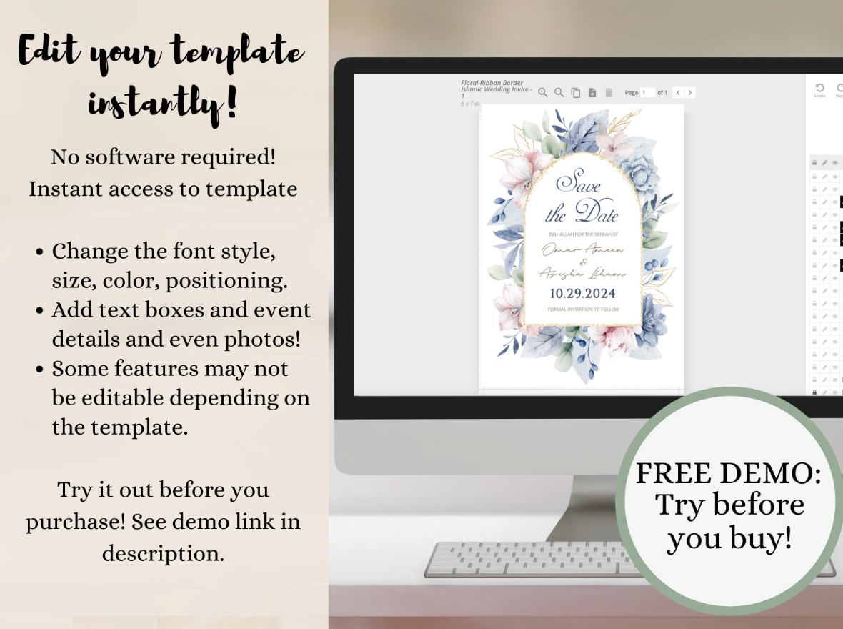 Edit islamic wedding cards instantly on your electronic device.