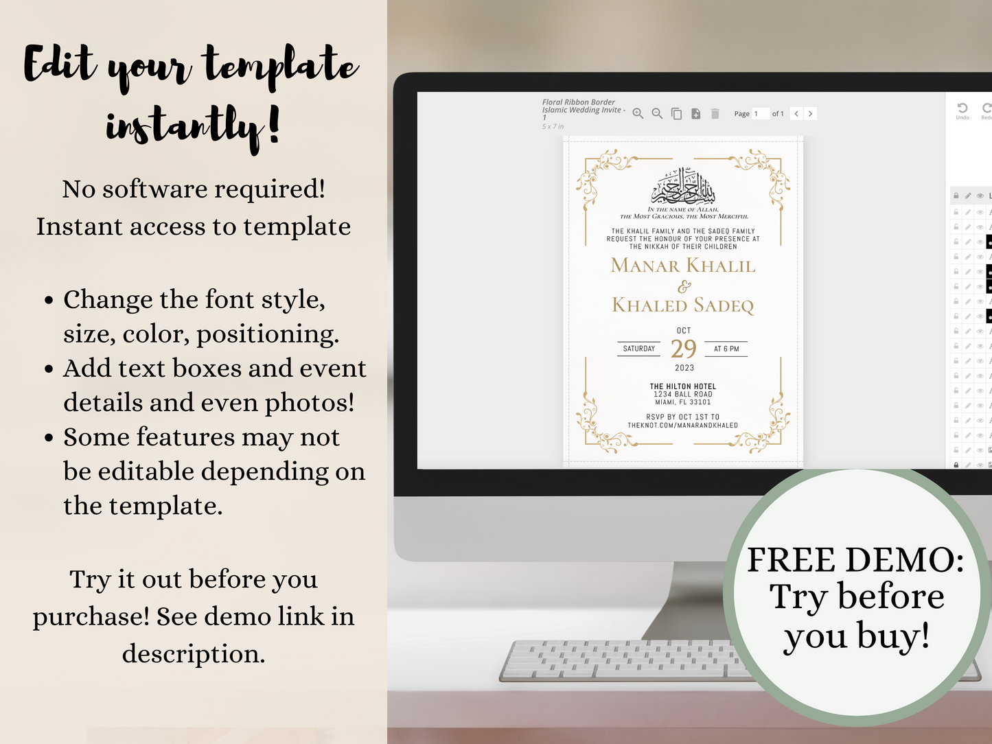 edit your nikah invitation cards template immediately.