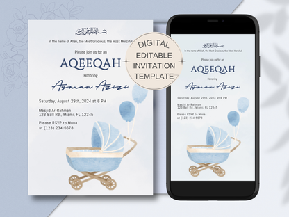 aqeeqah invitation card template