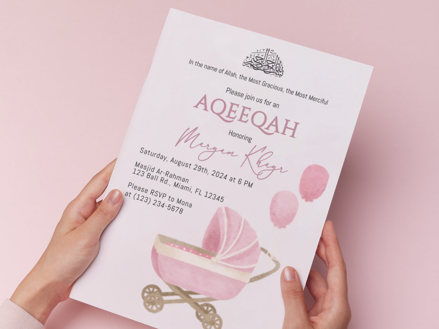 muslim baby shower invitation card