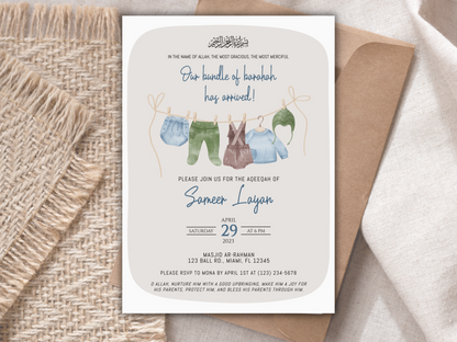 islamic baby shower invitation card