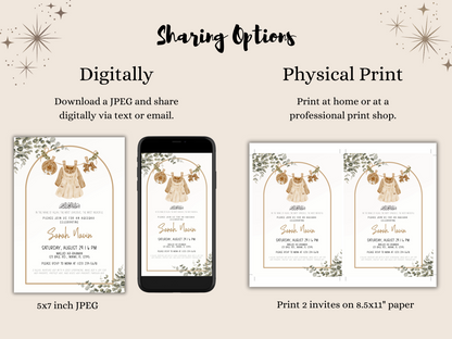 digital invitation card for baby girl aqeeqah