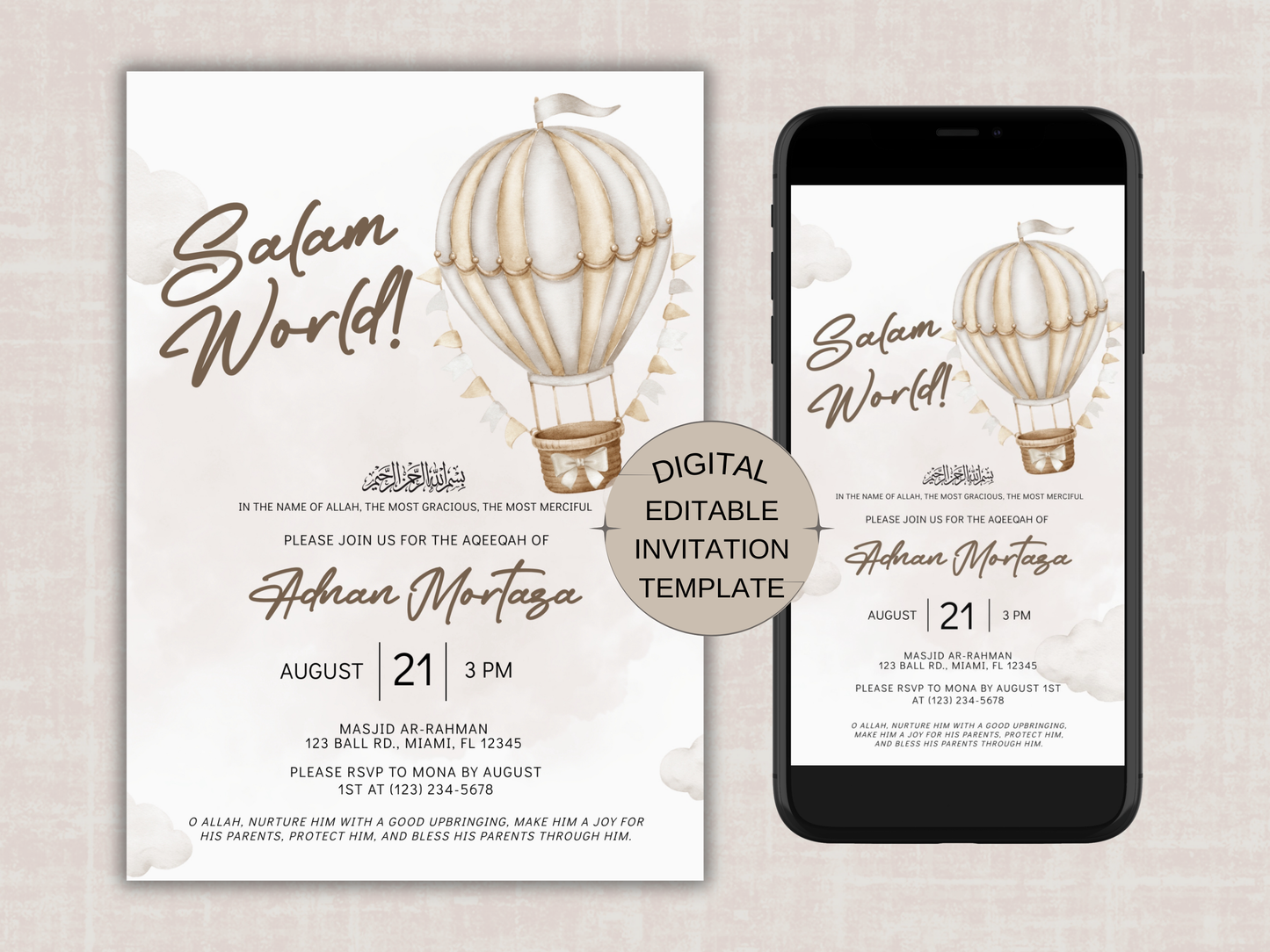 baby boy aqiqah invitation cards