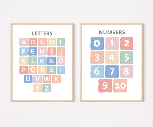 abc print and numbers poster