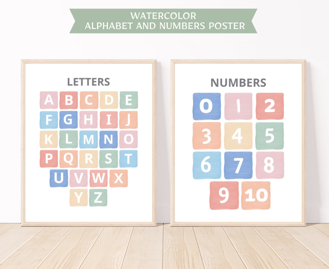 abc alphabet print and numbers chart